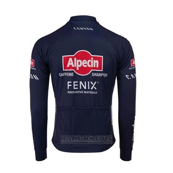 2020 Fahrradbekleidung Alpecin Fenix Blau Rot Trikot Langarm und Tragerhose - zum Schließen ins Bild klicken